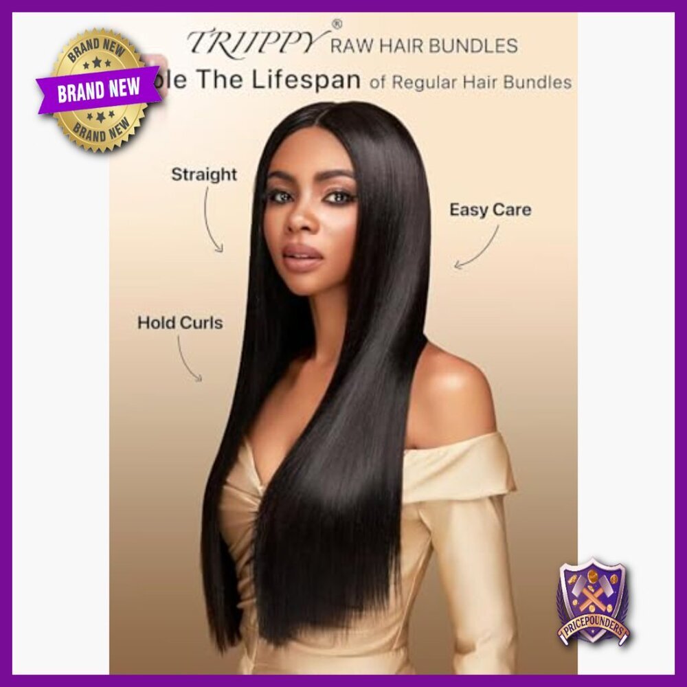 14 Inch Raw Cambodian Human Hair Bundle, Straight Sew-In Weave - Picture 2 of 6